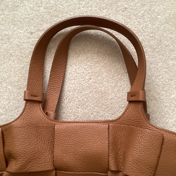 Lia Numa Genuine Leather Made In Italy Ladies Large Tote Basket Weave Pattern - Picture 9 of 15